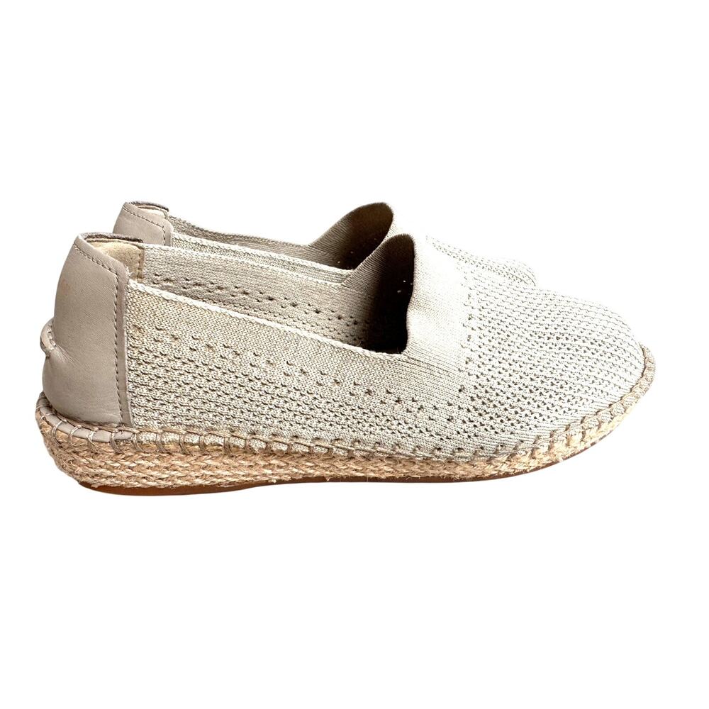 Cole Haan Cloudfeel beige espadrille knit upper braided jute sole comfy shoe 7.5